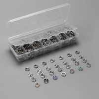 Кнопки рубашечные, открытые, d=9.5 мм, 140 шт., в пластиковом органайзере
