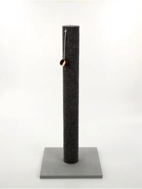 Когтеточка "Столбик" Lowcost ковролиновая с игрушкой,  35 х 35 х 85 см, микс цветов