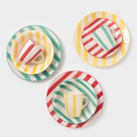 Тарелка глубокая Доляна "Райе" 21см, 21х5, цвет зеленый