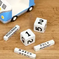 Календарь настольный "Микроавтобус" дерево 10х5х7 см, цв. синий