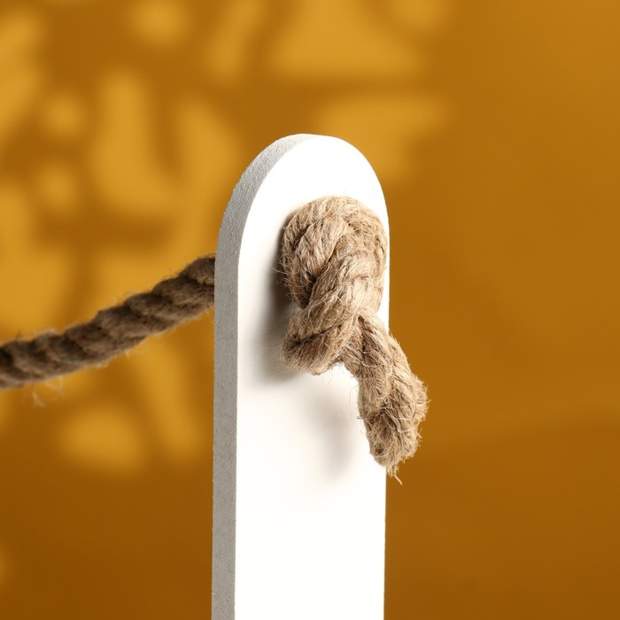 Кашпо деревянное 25.5×15×30 см Кашпо деревянное 25.5×15×30 см "Аром", ручка канат, белое