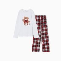 Пижама женская (лонгслив и брюки) KAFTAN Сhristmas time размер 48-50