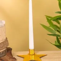 Подсвечник на 1 свечу "Звезда" золотая 13х12х3 см