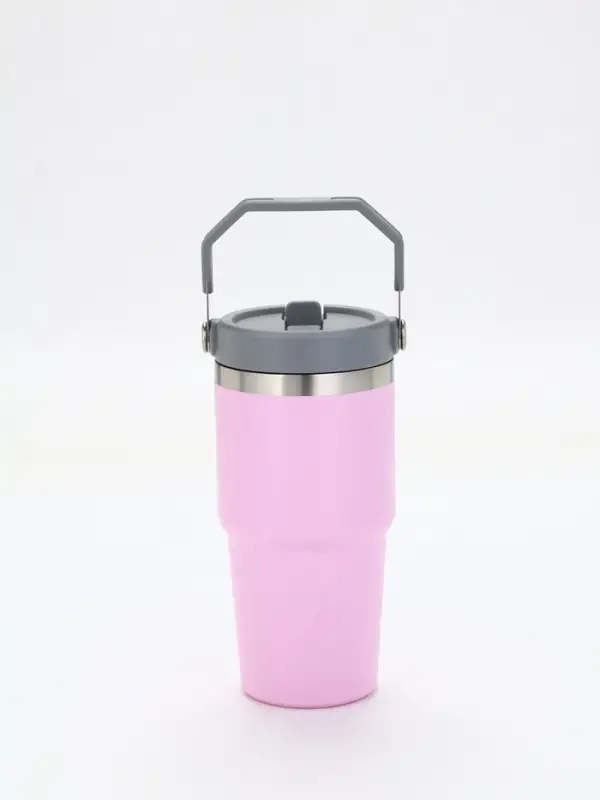 Термостакан с ручкой "Coffee", 600 мл, розовая