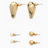 Набор серьги 3 пары &laquo;Буквы&raquo; любовь, цвет розовый в золоте