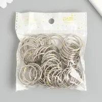 Основа для брелока кольцо металл серебро набор 80 шт 2,5х2,5 см