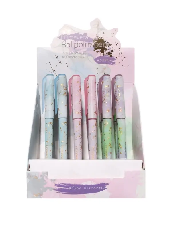 Ручка шариковая BrunoVisconti. Primavera 0.5мм, стерж/син, МИКС