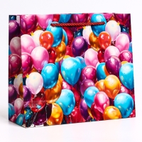 Пакет подарочный с окном "Воздушные шары", 25 х 10 х 22 см