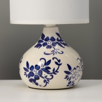 Настольная лампа "Гжель" 1х40Вт Е14 белый/синий 15х15х25,5см