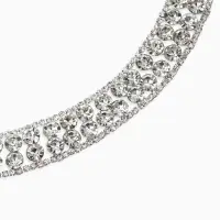 Набор 2 предмета: серьги, колье со стразами &laquo;Лёд. Круги&raquo;, d=13.5 см, белый в серебре