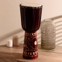 Сувенирный музыкальный инструмент барабан джембе "Светлый" 50х23х23 см МИКС