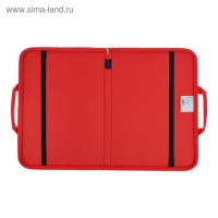 Папка для чертежей и рисунков для художников А3, 450 х 320 х 30 мм, с ручками, каркасная, текстильная, Estado, чёрная красный кант