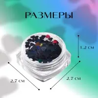 Пайетки для декора &laquo;Сердца&raquo;, чёрный, голографические