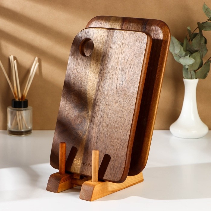 Подставка для разделочных досок, крышек и тарелок Adelica, 17&times;13&times;13 см, пропитано минеральным маслом, берёза