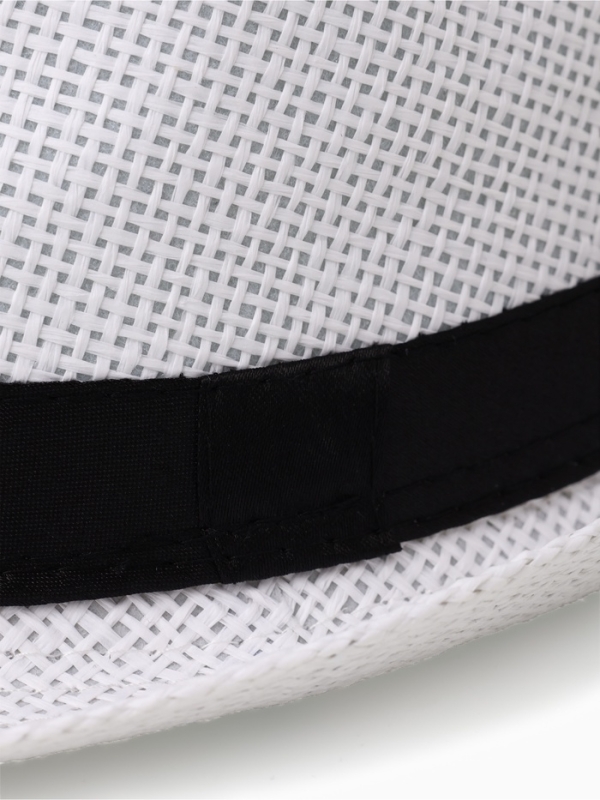 Шляпа мужская MINAKU "Плетеная", размер 58, цвет белый