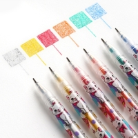 Ручка шариковая с блестками, 6 цветов, Коты Аристократы