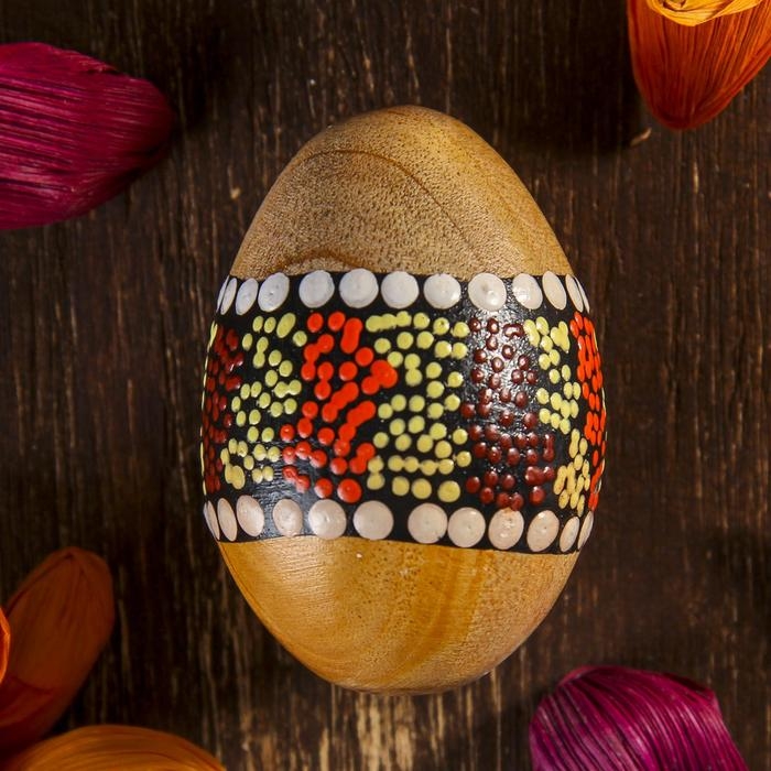 Сувенирный музыкальный инструмент Маракас "Яйцо с узором" МИКС 6,5х5х5 см