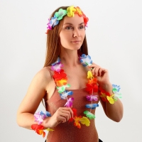 Гавайский набор: ожерелье, венок, 2 браслета Гавайский набор: ожерелье, венок, 2 браслета