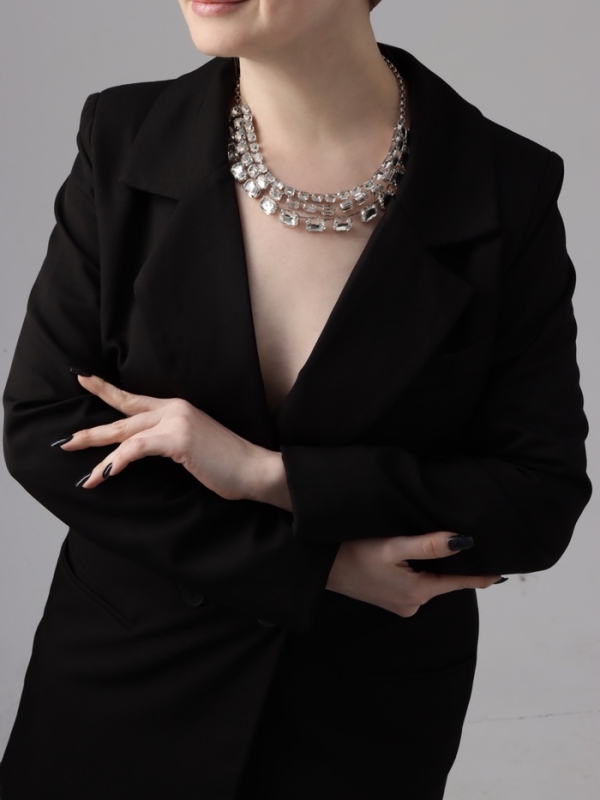 Чокер-колье &laquo;Сияние&raquo; трио на увеличение, цвет белый в серебре, 36 см