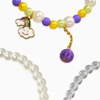 Браслет детский &laquo;Выбражулька&raquo;, 3 шт. набор, радуга с подвеской, жемчуг, цветной
