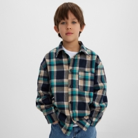 Рубашка для мальчика в клетку KAFTAN, р. 34 (122-128 см), синий Рубашка для мальчика в клетку KAFTAN, р. 34 (122-128 см), синий