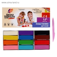 Пластилин 12 цветов 240 г "Школа творчества" Пластилин 12 цветов 240 г "Школа творчества"