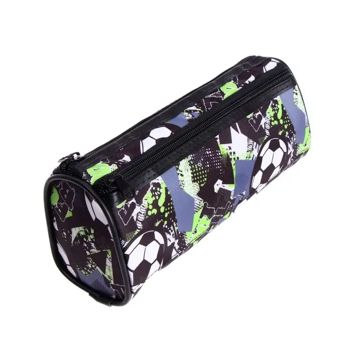 Пенал-тубус школьный Calligrata &laquo;Футбол&raquo;, на молнии, 2 отделения, МИКС