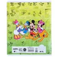 Тетрадь в линейку 24 листа, 5 видов МИКС, обложка мелованная бумага, &laquo;Минни Маус&raquo;