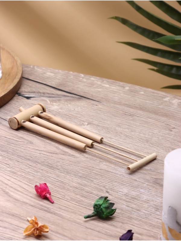 Сувенирный музыкальный инструмент свисток Сувенирный музыкальный инструмент свисток "Тройная флейта с поршнем" бамбук, 15х5х2 см