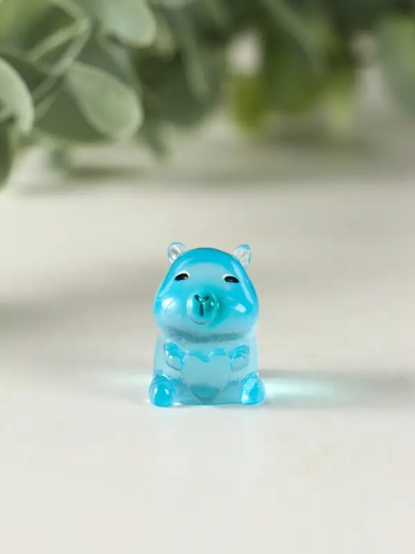 Сувенир полистоун флюоресцентный "Капибары" набор 6 шт 1,7х2 см