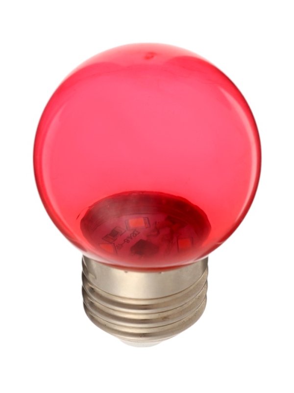 Лампа светодиодная, G45, Е27, 1.5 Вт, для белт-лайта, прозрачная, красная, набор 10 шт Лампа светодиодная, G45, Е27, 1.5 Вт, для белт-лайта, прозрачная, красная, набор 10 шт