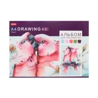 Альбом д/рис А4 48л на скобе Hatber "Акварельная палитра"