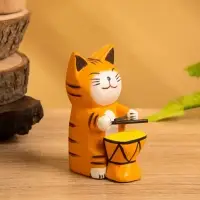 Сувенир &laquo;Кот барабанщик&raquo;, 3.5&times;5.5&times;8 см, дерево, МИКС