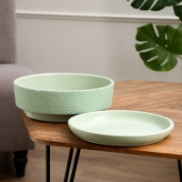 Горшок бонсайница "Лофт" для кактусов и суккулентов, зеленый, 3,5 л