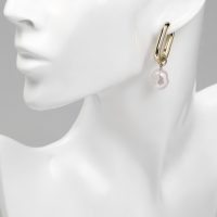 Серьги с жемчугом &laquo;Бусина&raquo; чувство нежности, цвет золото