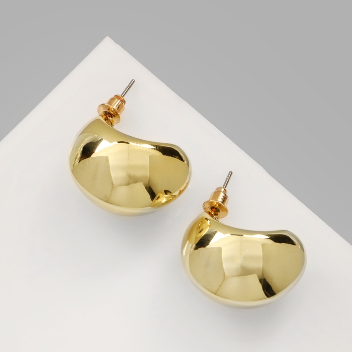 Серьги пластик &laquo;Круг&raquo; цикл, цвет золото