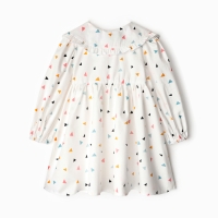 Платье детское с воротником KAFTAN р.32 (110-116 см) белый