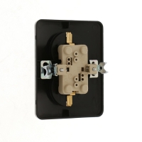 Розетка двухместная Luazon Lighting "Орион", 16 А, скрытая, с з/к, черная