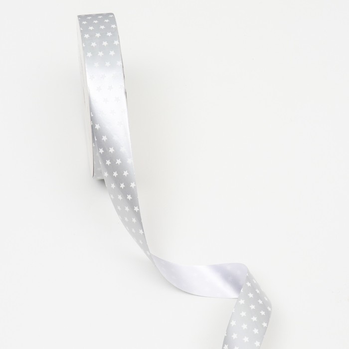 Новый год. Лента для декора и подарков, звезды, 2 см х 45 м