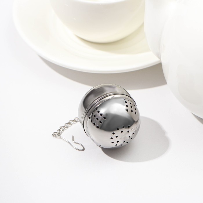 Ситечко для чая Доляна &laquo;Овальчик&raquo;, 4&times;3,5 см, цвет серебристый