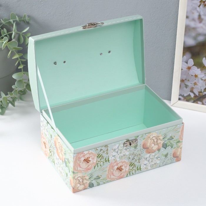 Шкатулка картон сундучок Шкатулка картон сундучок "Крупные бутоны" набор 3 шт 26х18х16,5 24х16х14,5 22х14х12,7 см