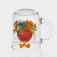 Кружка стеклянная чайная &laquo;Новогодние символы&raquo;, 200 мл, МИКС