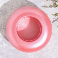 Подсвечник "Полноторие. Мрамор" из гипса большой, 11х5см,розовый