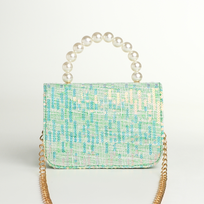 Сумка детская для девочки на клапане &laquo;Выбражулька&raquo;, цвет зелёный