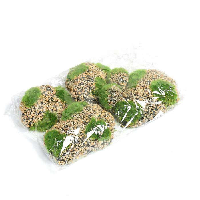 Мох искусственный &laquo;Камни&raquo;, с каменной крошкой, набор 6 шт., Greengo