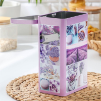 Банка с крышкой для сыпучих продуктов &laquo;Лаванда-3&raquo;, 2,7 л, 9,5&times;21,5 см, прямоугольная