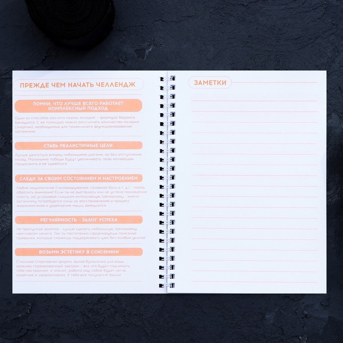 Дневник тренировок &laquo;Собственный челендж&raquo; на пружине, 25 листов