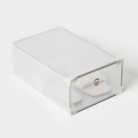 Коробка для хранения обуви выдвижная Доляна Large size, 21&times;33,5&times;12 см, 3 шт, цвет белый