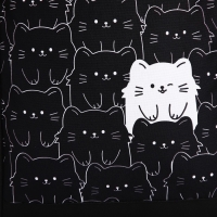 Рюкзак школьный текстильный «Котики», 38х14х27 см, цвет чёрный Рюкзак школьный текстильный «Котики», 38х14х27 см, цвет чёрный