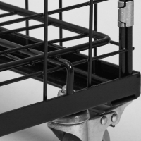 Корзина-накопитель складная, на колесах, 1 полка, 60&times;40&times;80 см, цвет чёрный